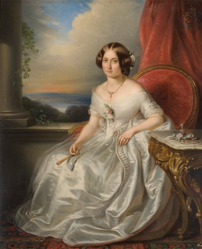 Portret van een dame, 1846 door Adrianus Wulffaert